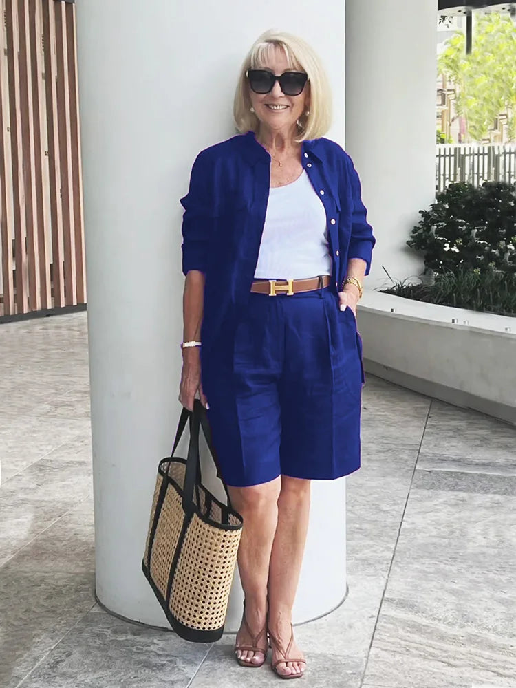 Conjunto cárdigan, top y pantalón