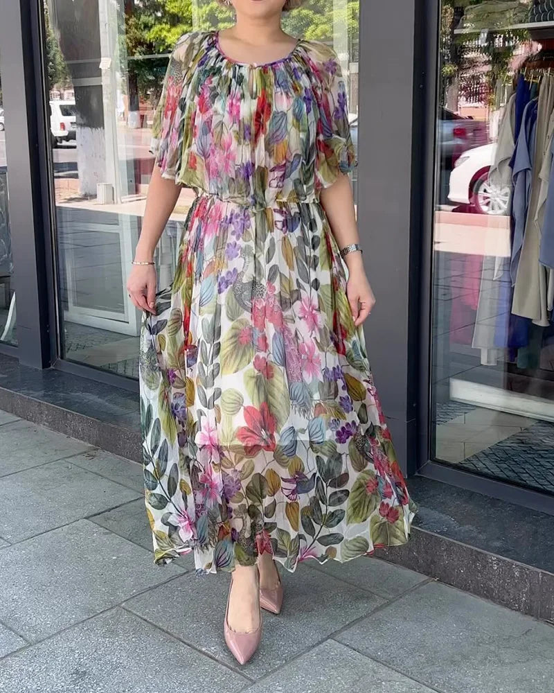Vestido elegante con estampado de gasa