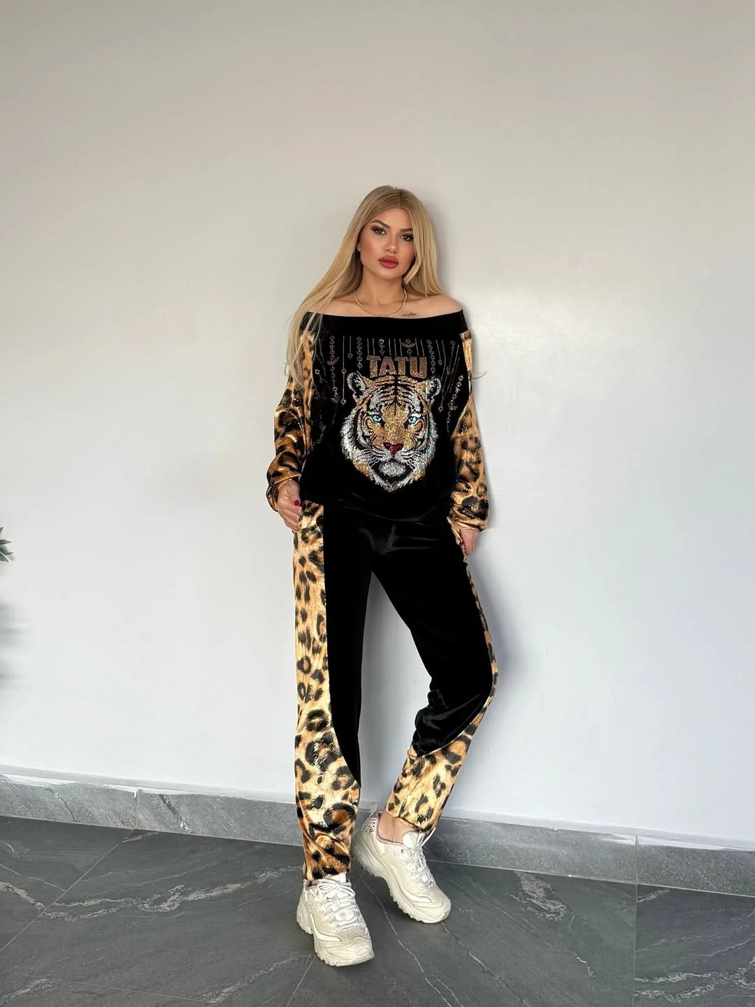 Conjunto Estampado de leopardo