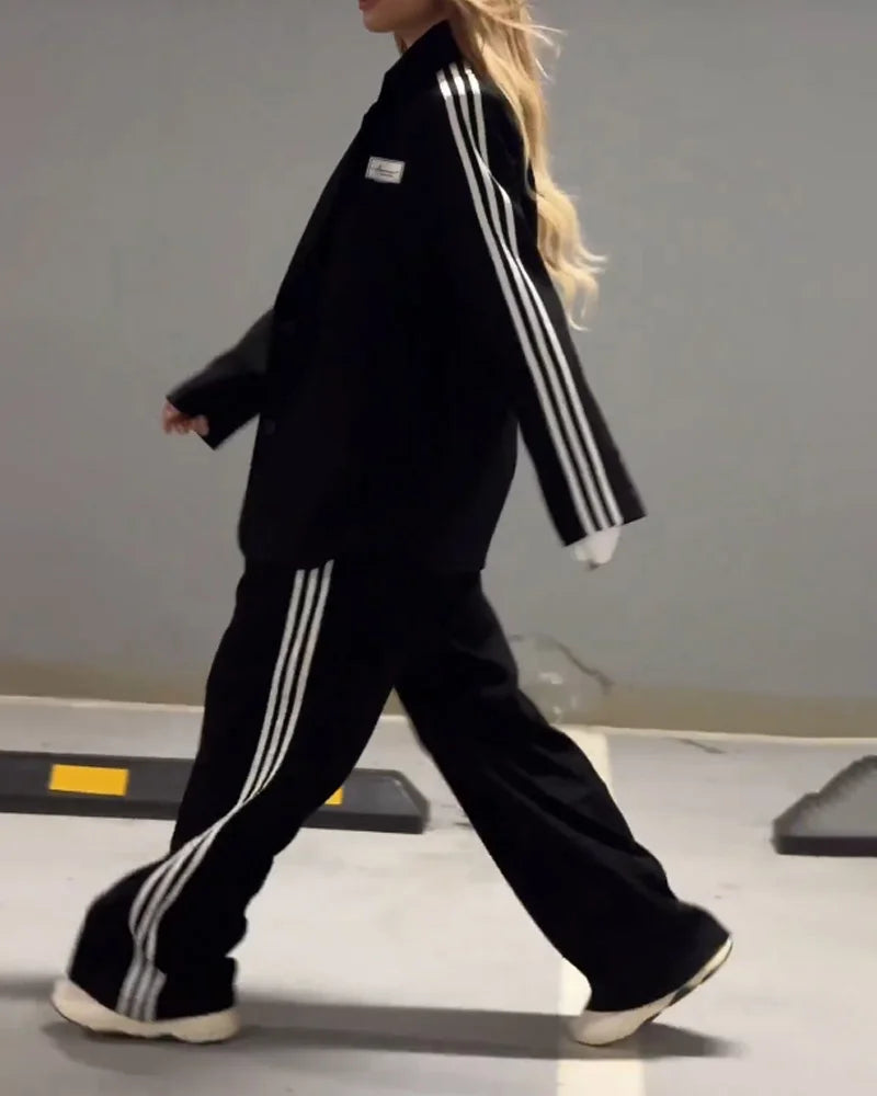 Conjunto de blazer a rayas