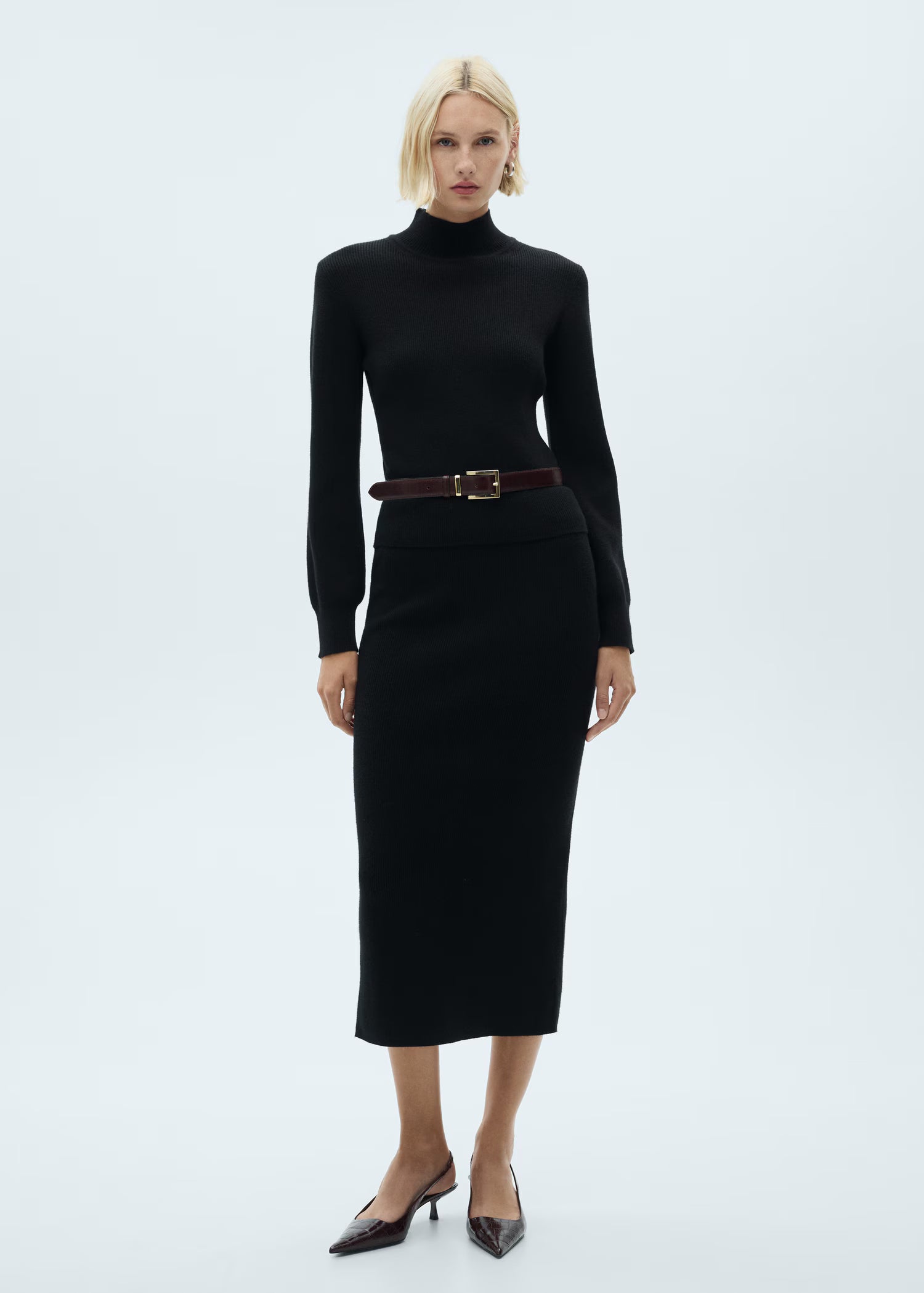 Jersey canalé cuello redondo