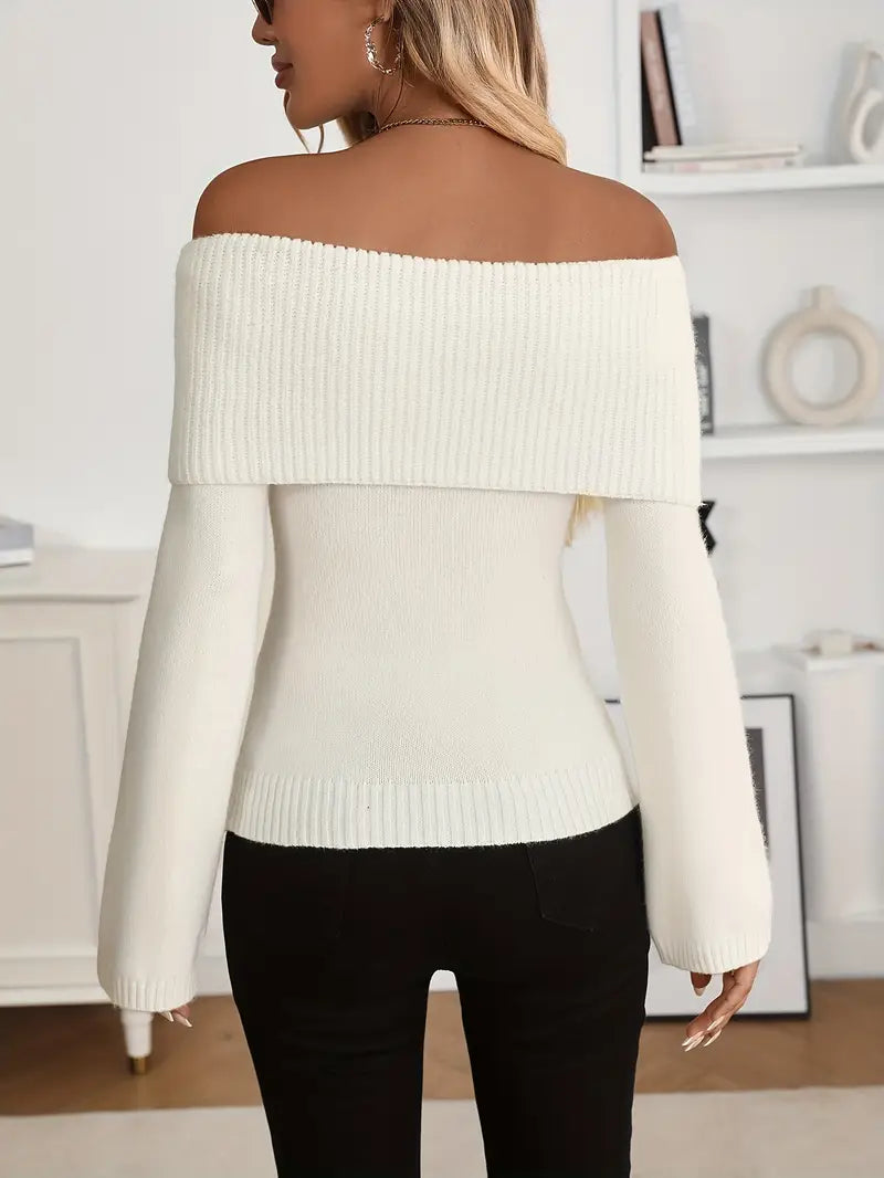 Suéter de Hombros Descubiertos