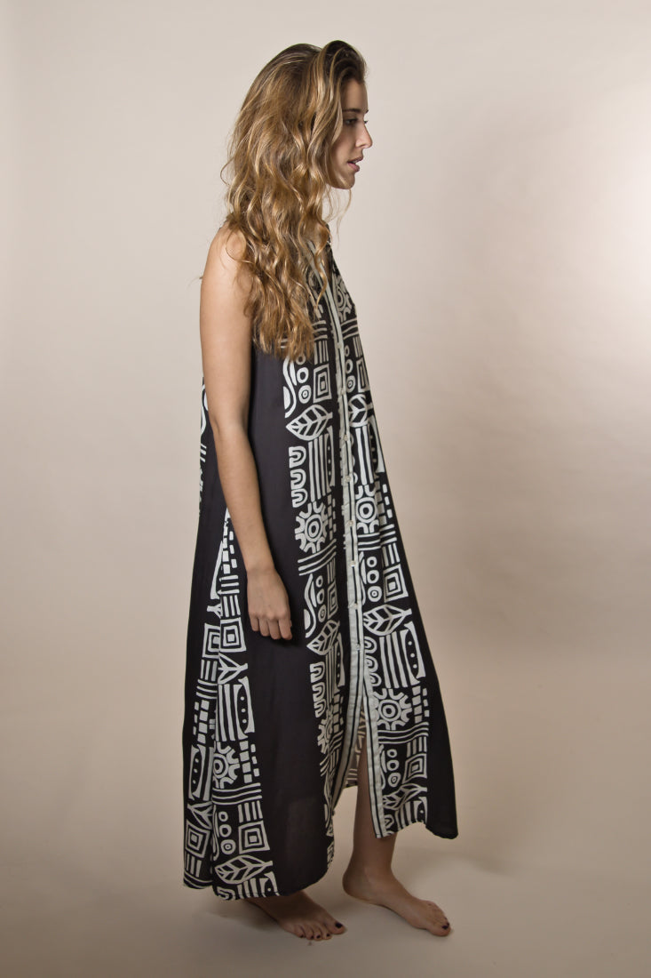 Vestido Camisero Largo Tribal