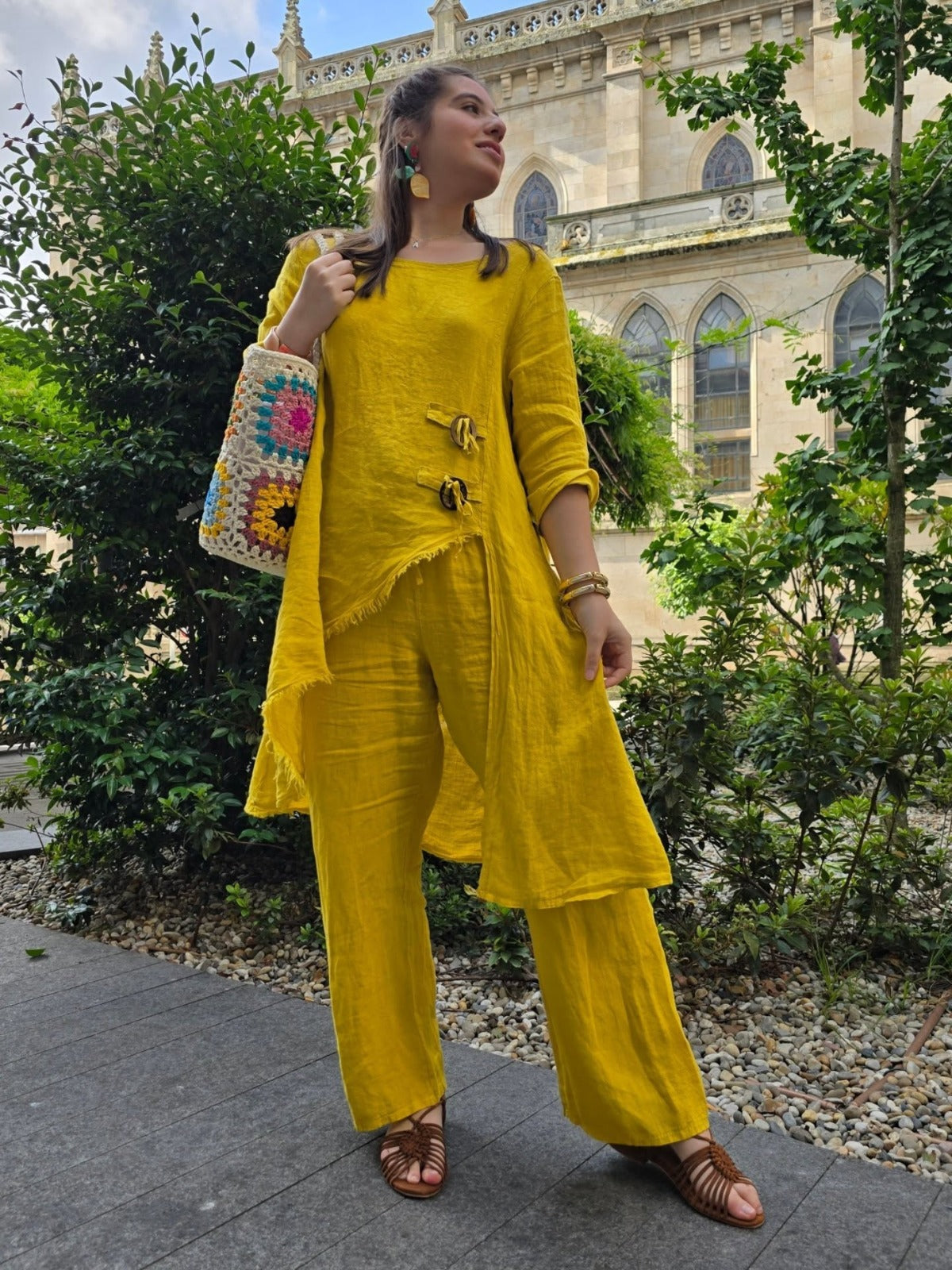 Traje Casual Boho Chic De Lino