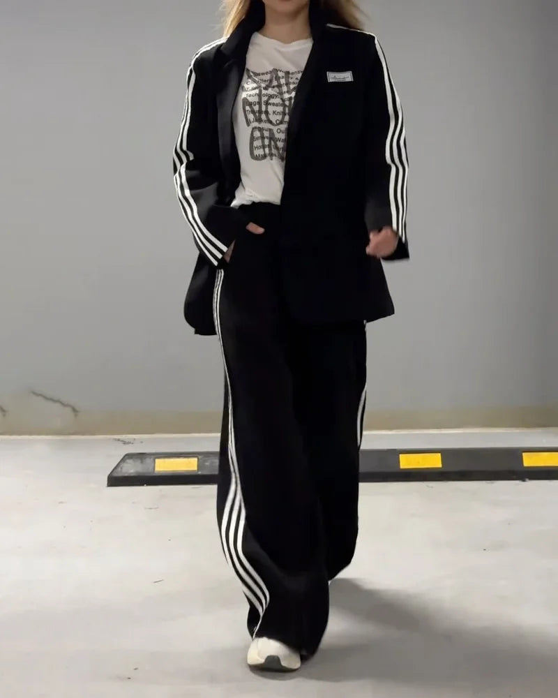 Conjunto de blazer a rayas