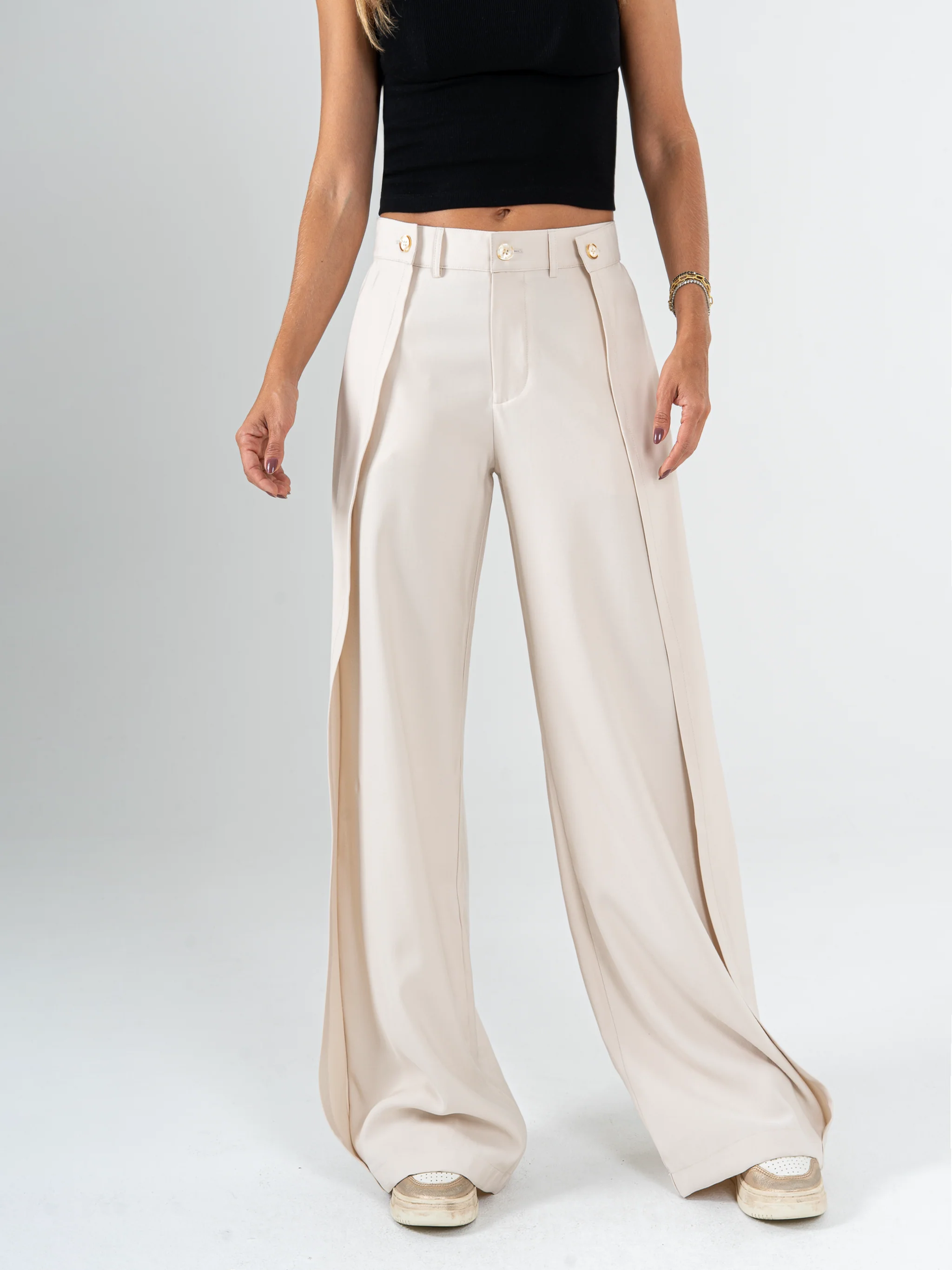 Pantalón Palazzo tejido plano