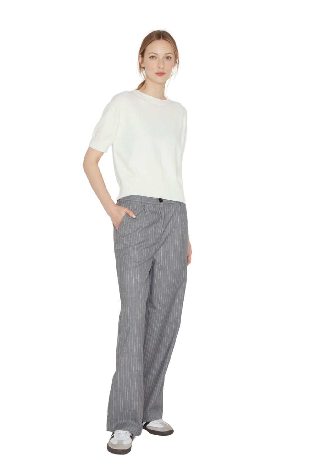 Pantalón Porter líneas gris