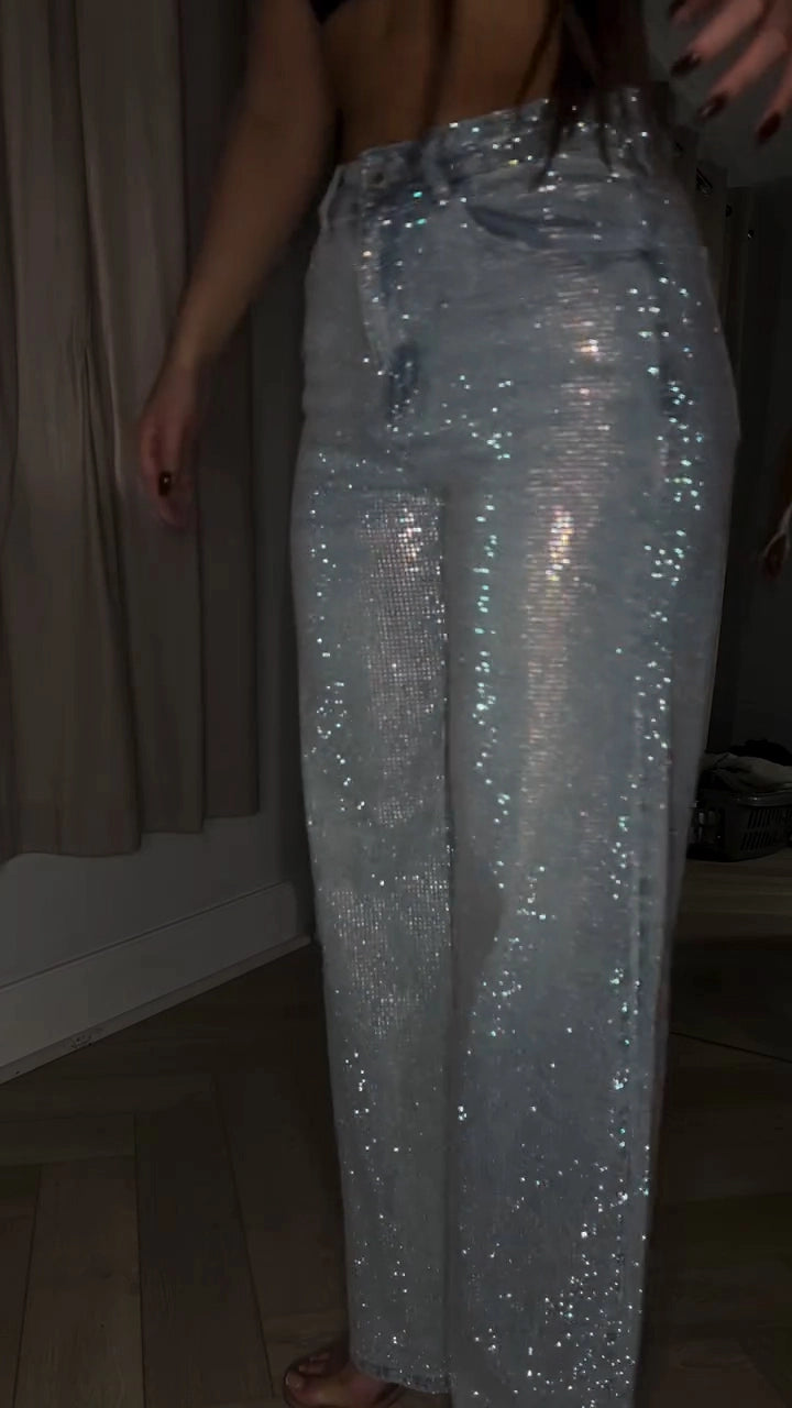 Jeans Con Lentejuelas Glam