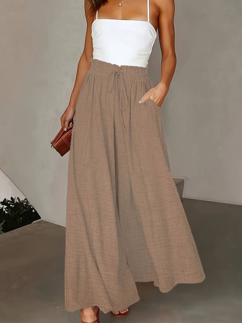 Pantalones de pierna ancha de cintura alta