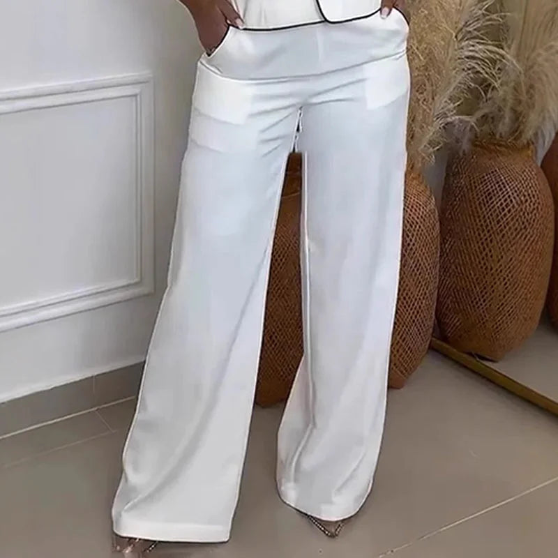 Conjunto de pantalón ancho de un solo hombro