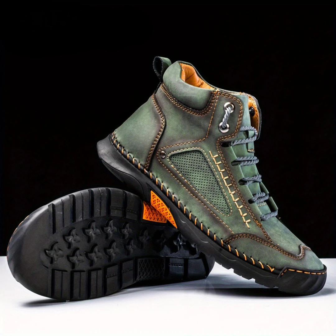 Botas ergonómicas de cuero cosido para hombre