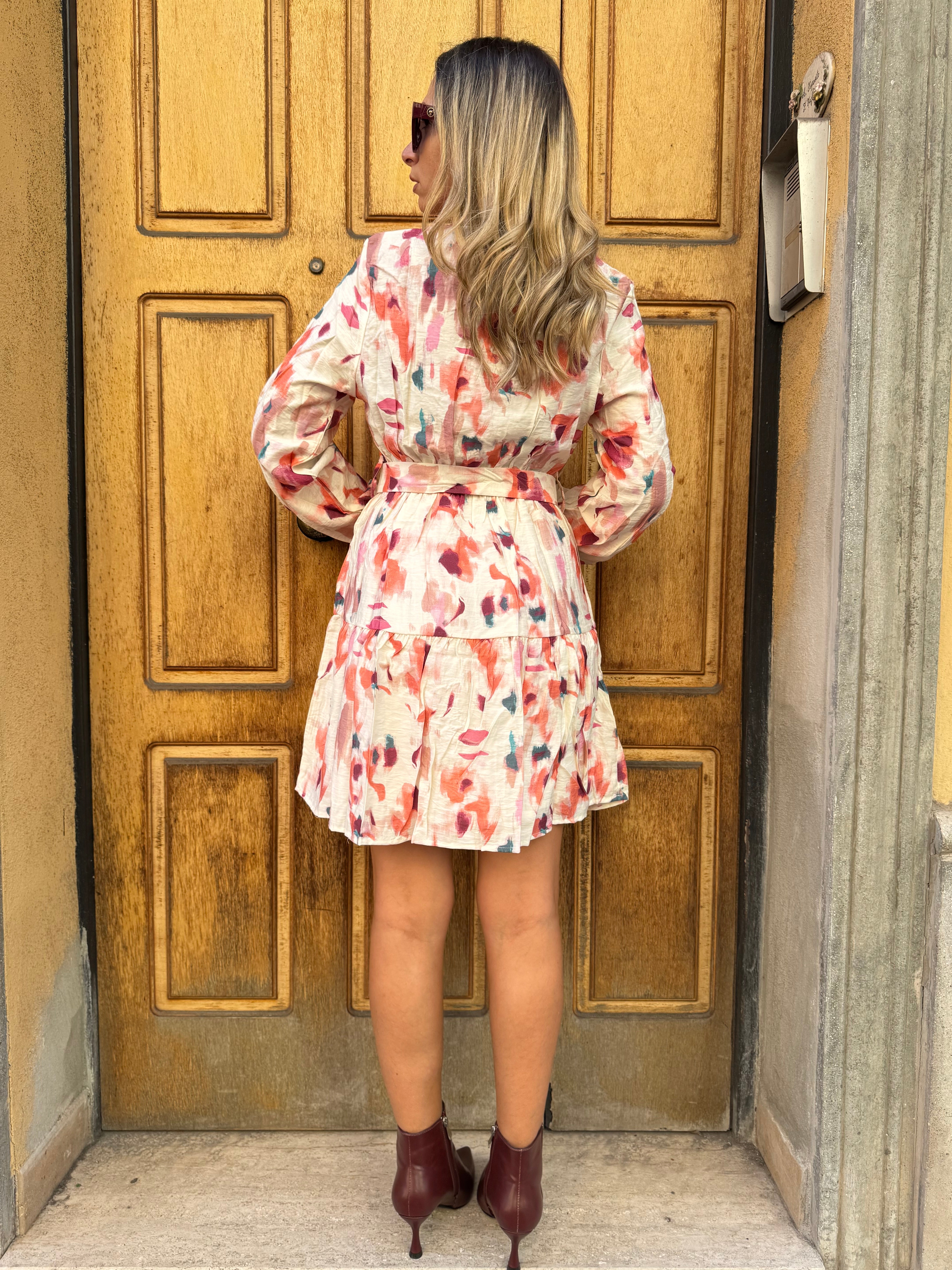 VESTIDO MATIZADO BURDEOS