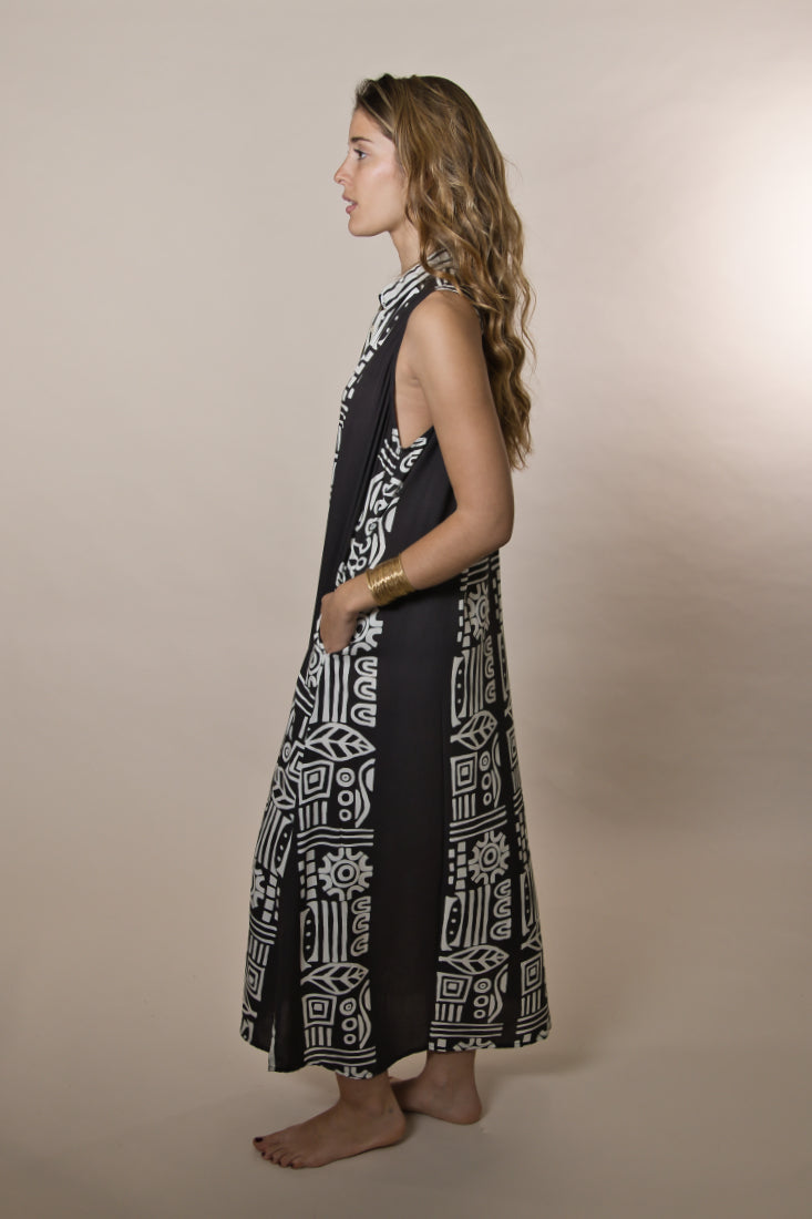 Vestido Camisero Largo Tribal