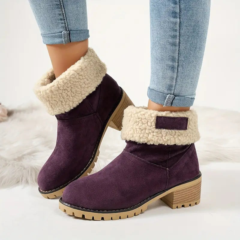 Botines de Invierno con Tacón Grueso