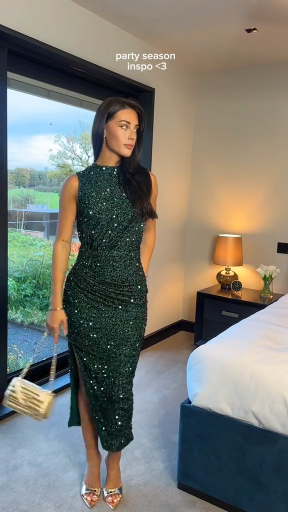 Vestido midi Glam Lentejuela